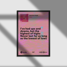 Load image into Gallery viewer, Dave "Ups and Downs" (Spotify Lyrics) - Music Print/Poster