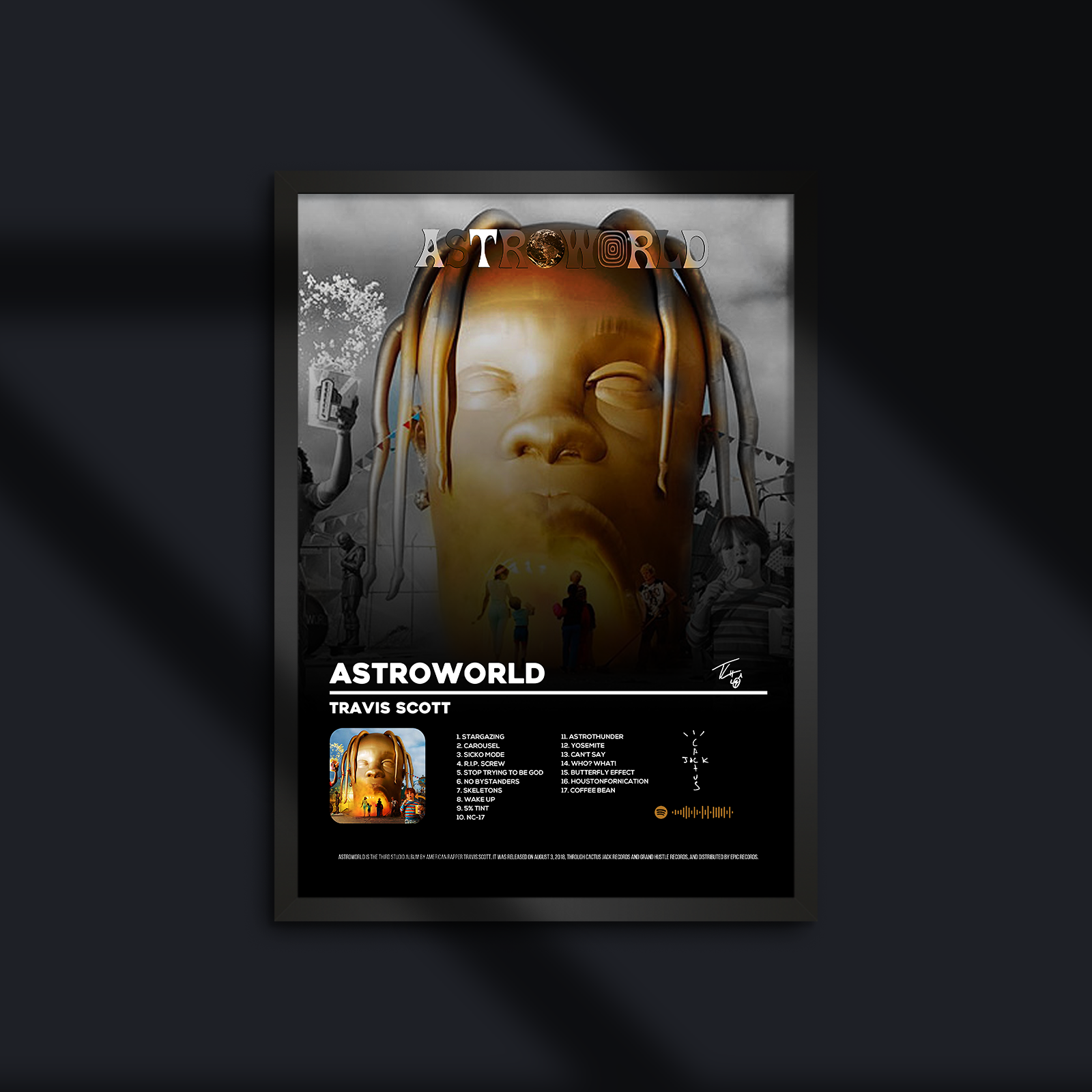 Travis Scott Astroworld (STEALTH 2.0) - Music Print/Poster