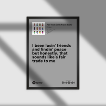 Load image into Gallery viewer, Drake "I been losin' friends" (Spotify Lyrics) - Music Print/Poster