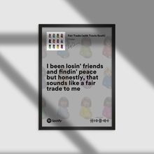Load image into Gallery viewer, Drake "I been losin' friends" (Spotify Lyrics) - Music Print/Poster