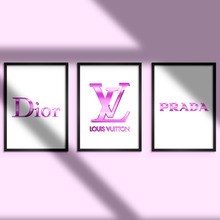 Load image into Gallery viewer, 3D Gold Fashion Wall Art Print Set Of 3