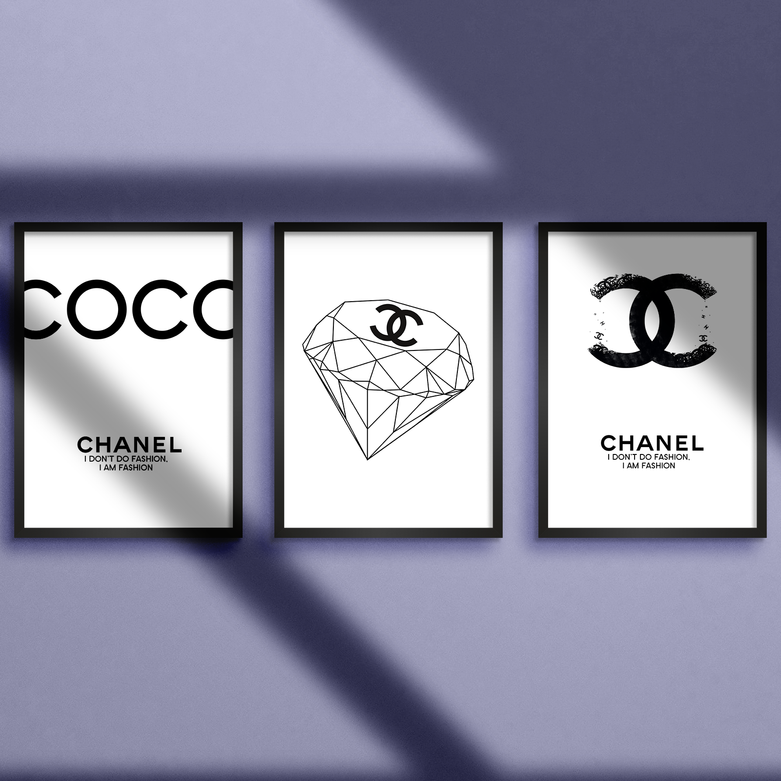 Black CoCo Chanel Wall Art Print Set Of - Main Image