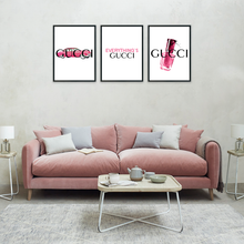 Load image into Gallery viewer, Pink Gucci Wall Art Print Set Of 3