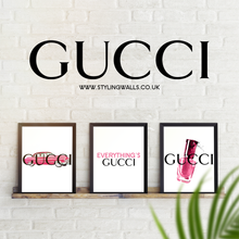 Load image into Gallery viewer, Pink Gucci Wall Art Print Set Of 3